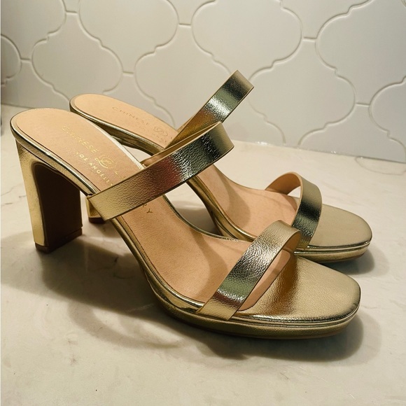 Chinese Laundry metallic gold heels. Worn once. Size 8! - Picture 3 of 4